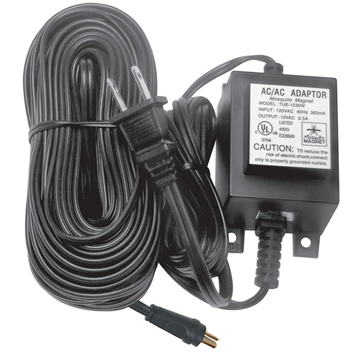 Mosquito Magnet power cord round plug close-up showing durable connector and secure fit