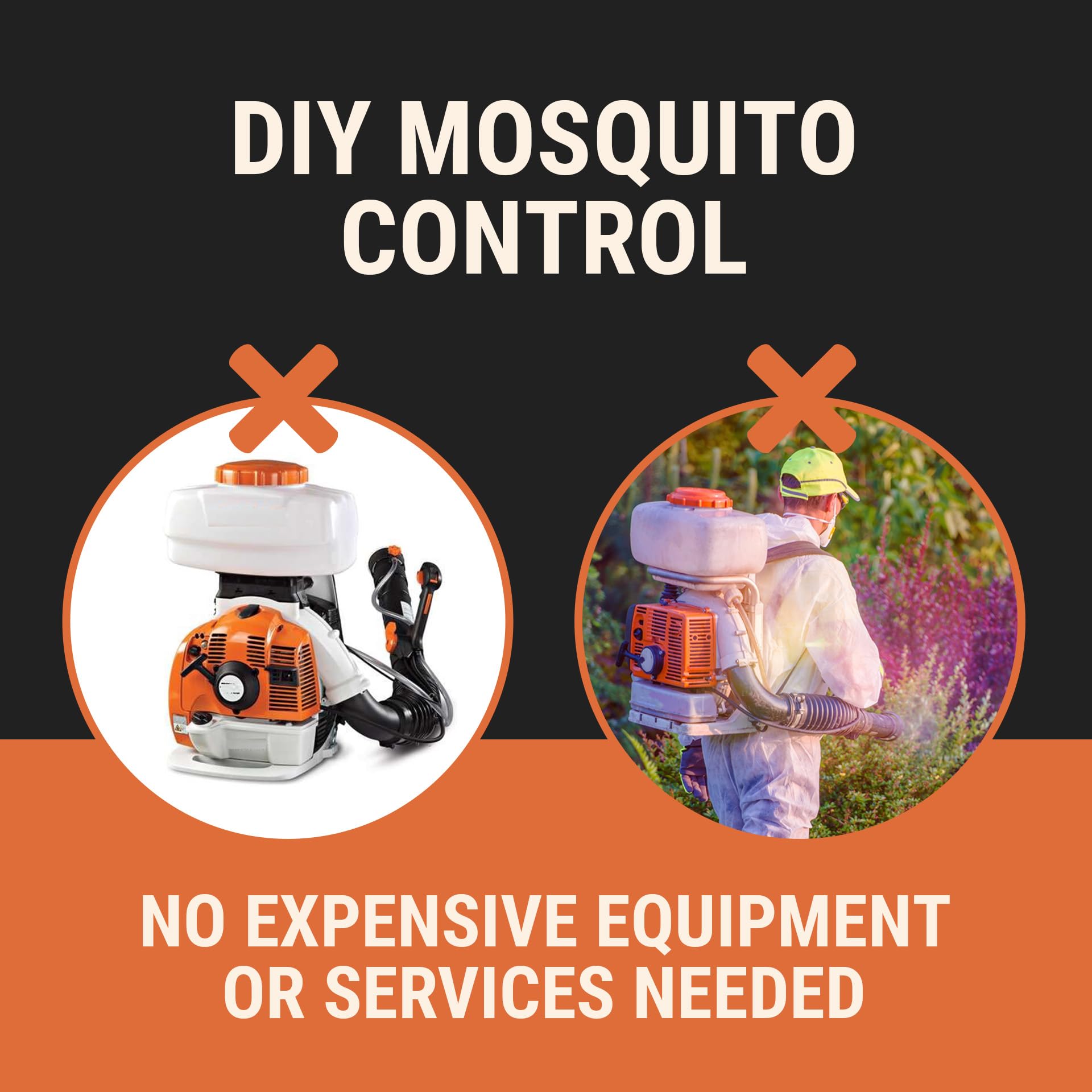 Mosquito Sniper System mist pattern demonstration with fine droplets for broad reach