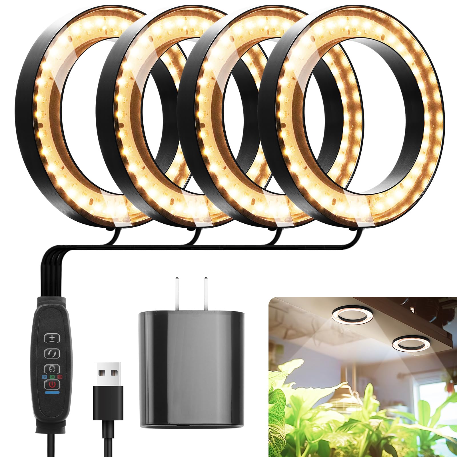 Mosthink front view ceiling grow light illuminating plants evenly