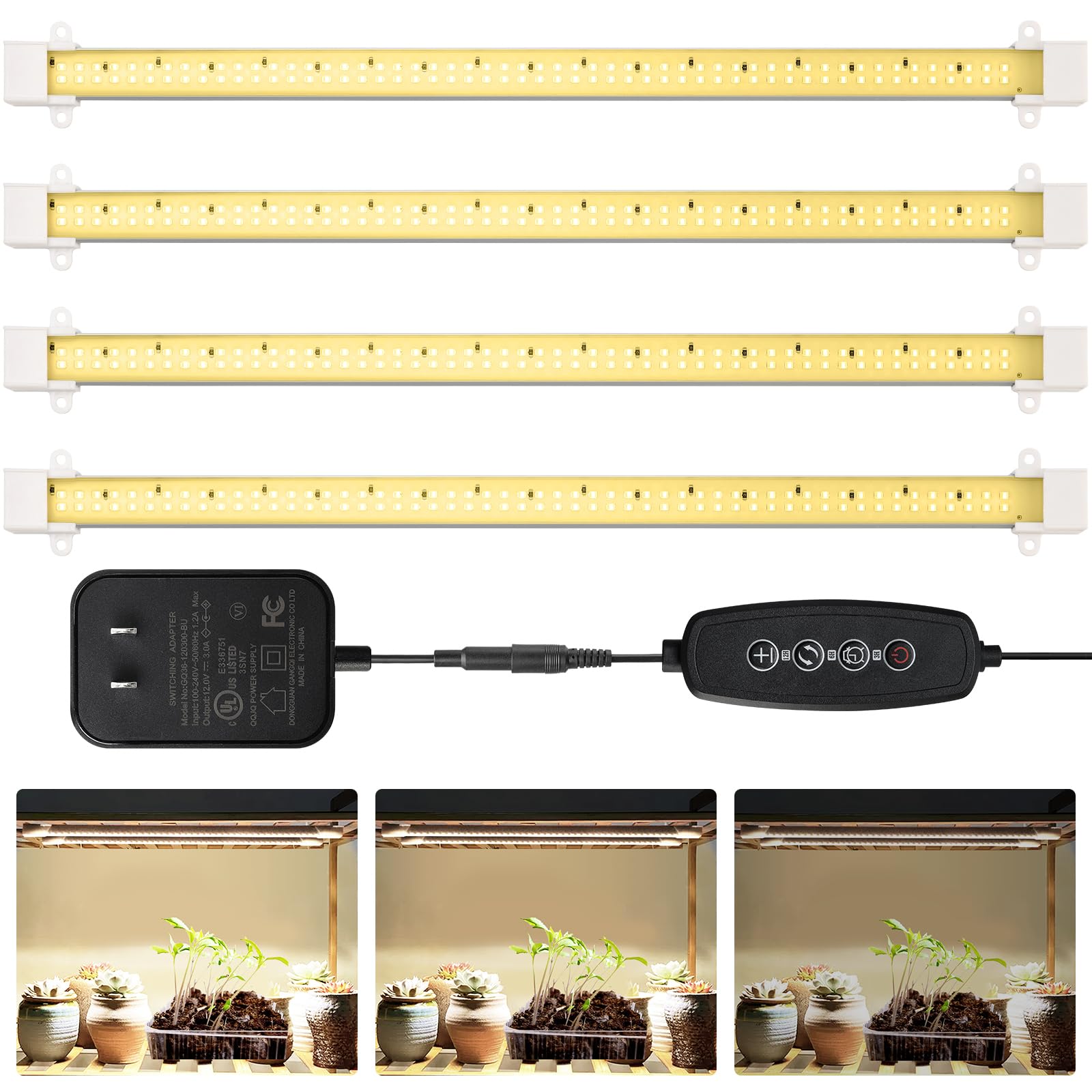 Mosthink front view grow strip light showing slim profile and full-spectrum benefit