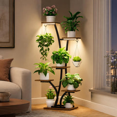 MOSTWOGO front view of 6-tier plant stand showcasing vertical display and space savings