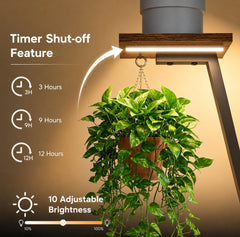 MOSTWOGO dual full-spectrum grow light heads illuminated showing adjustable lighting benefit
