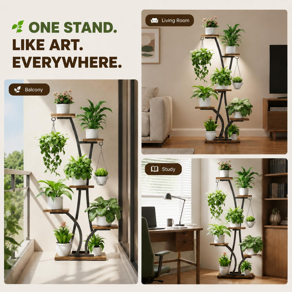 MOSTWOGO hanging holder with trailing plant demonstrating decorative hanging capability