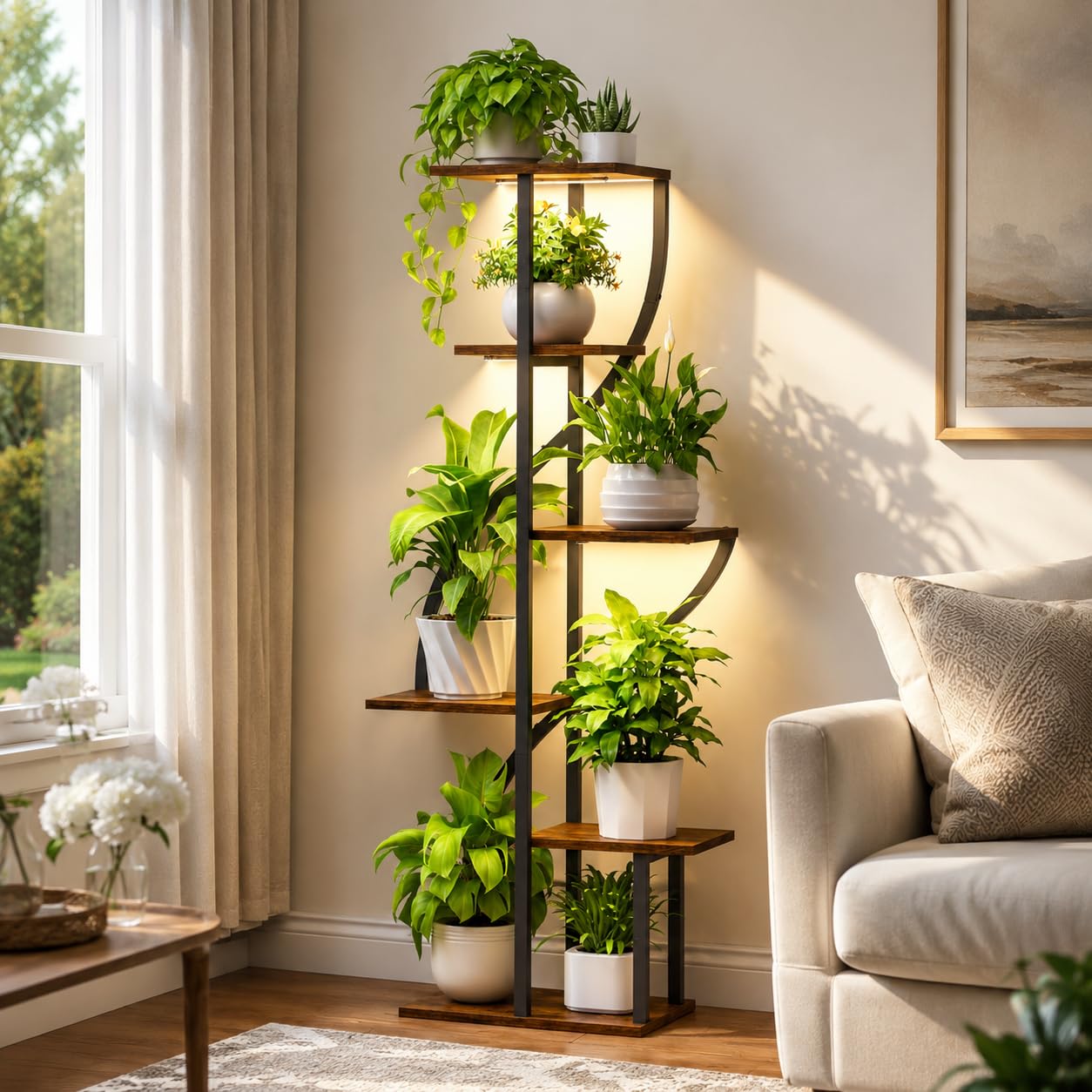MOSTWOGO stand next to houseplant demonstrating scale and capacity
