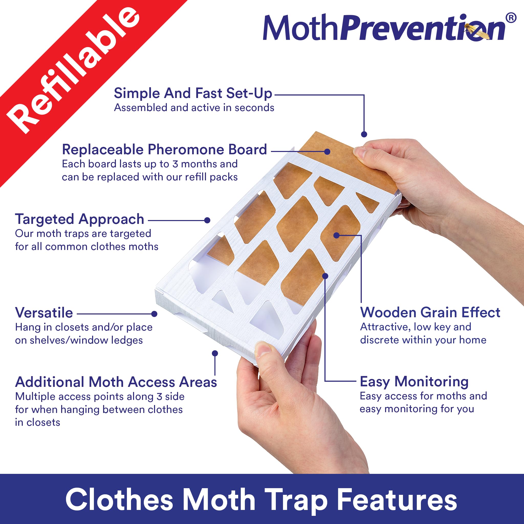 MothPrevention folded trap detail demonstrating easy setup and compact size
