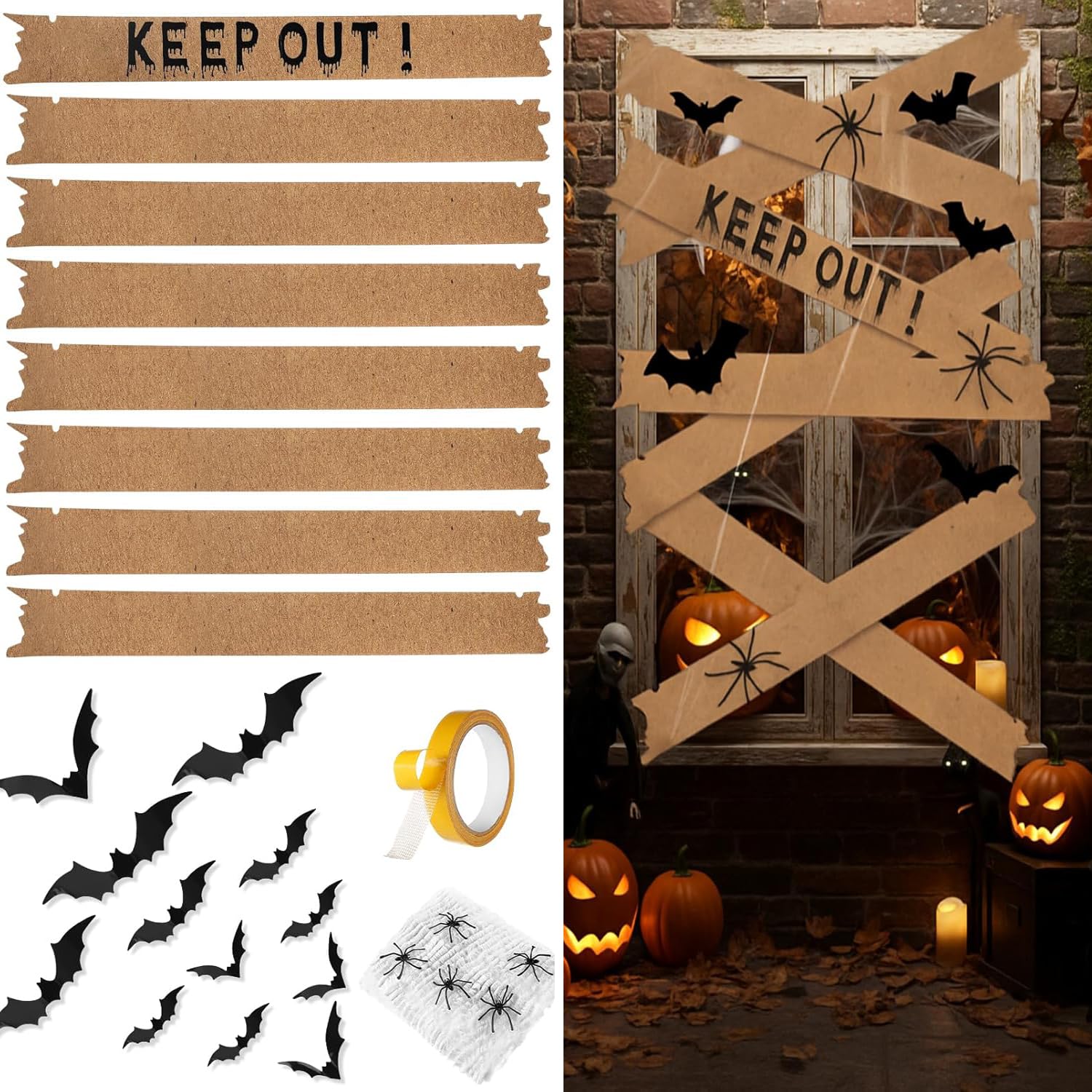 MotiMind kit front packaging showing full haunted door set and quick setup benefit