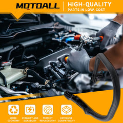 MOTOALL side profile of handle bar highlighting ergonomic alignment benefit