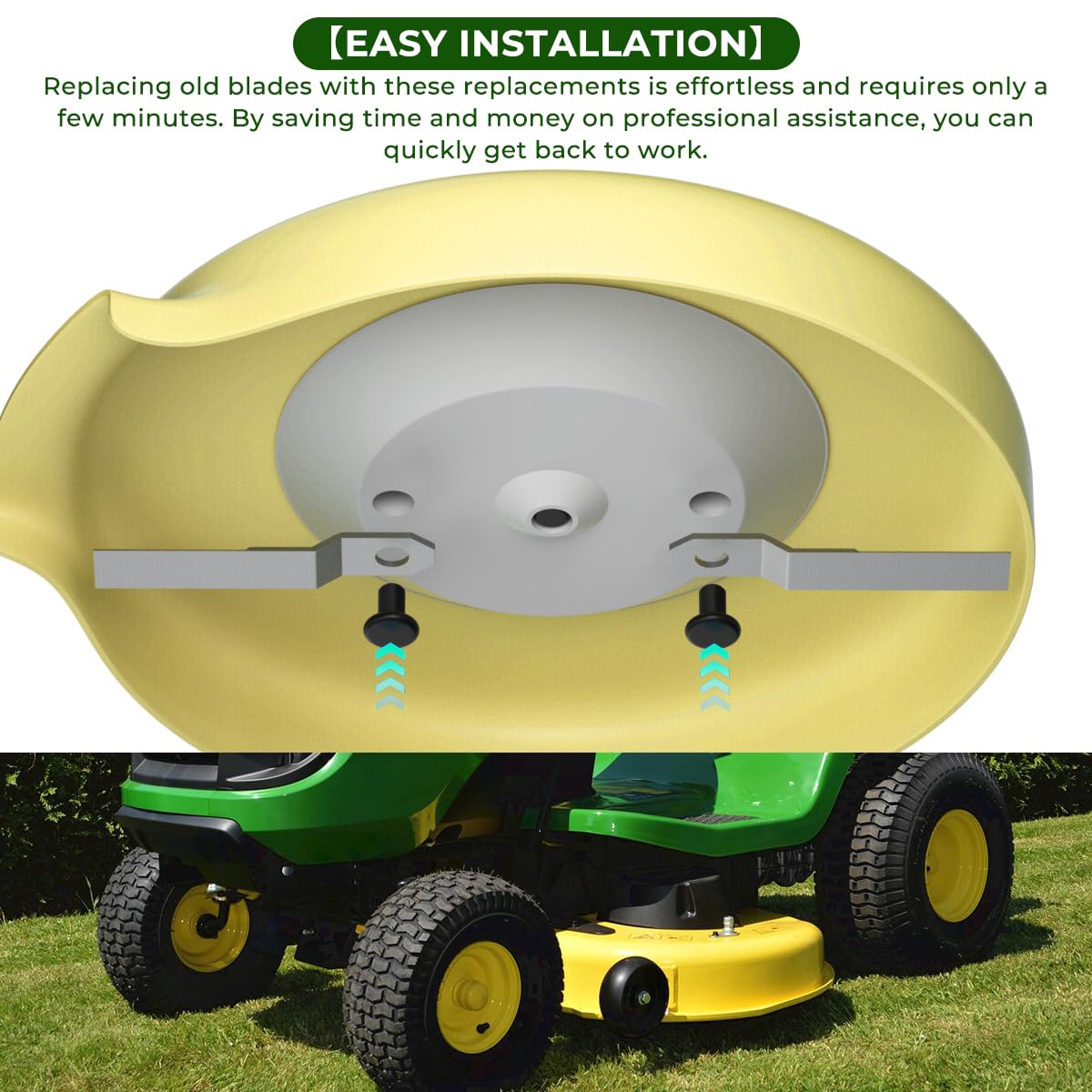 MOTOQUEEN blades installed on a Mower King cutter restoring cutting performance