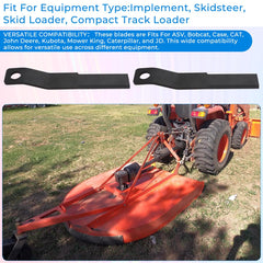 MOTOQUEEN blades installed on skid steer showing improved clearing benefit