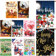 Moukeren front pack display showing all eight seasonal flag designs and variety