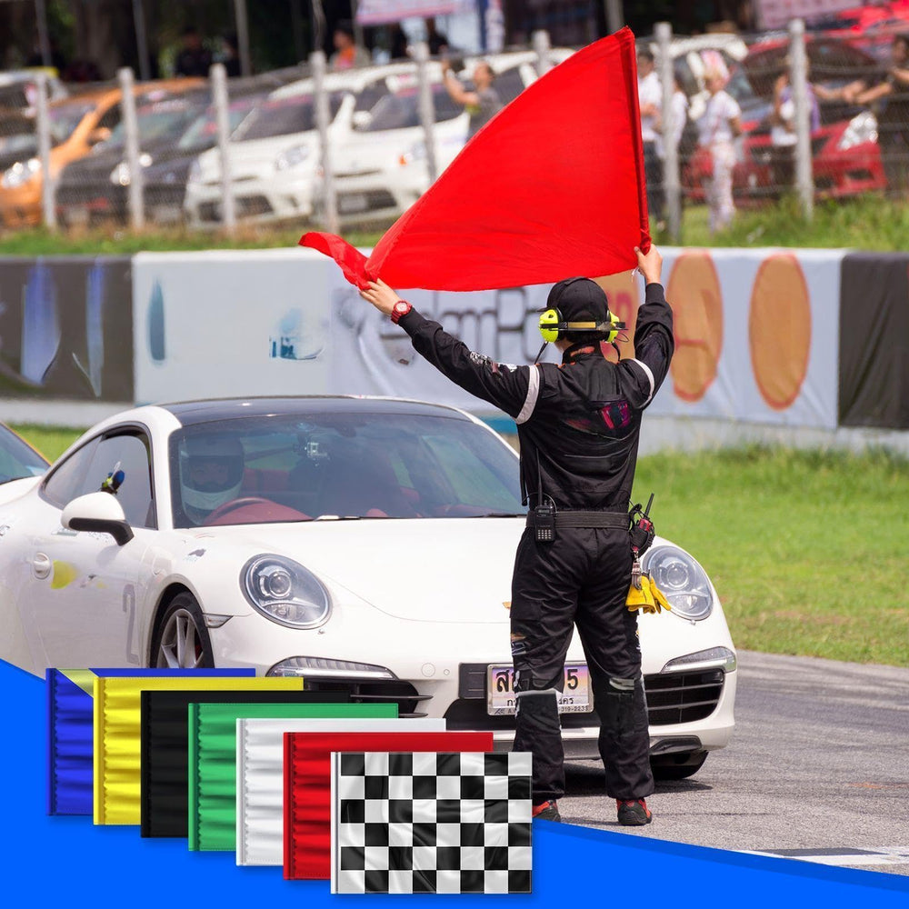 Moukeren full flag set mounted on poles for clear track communication