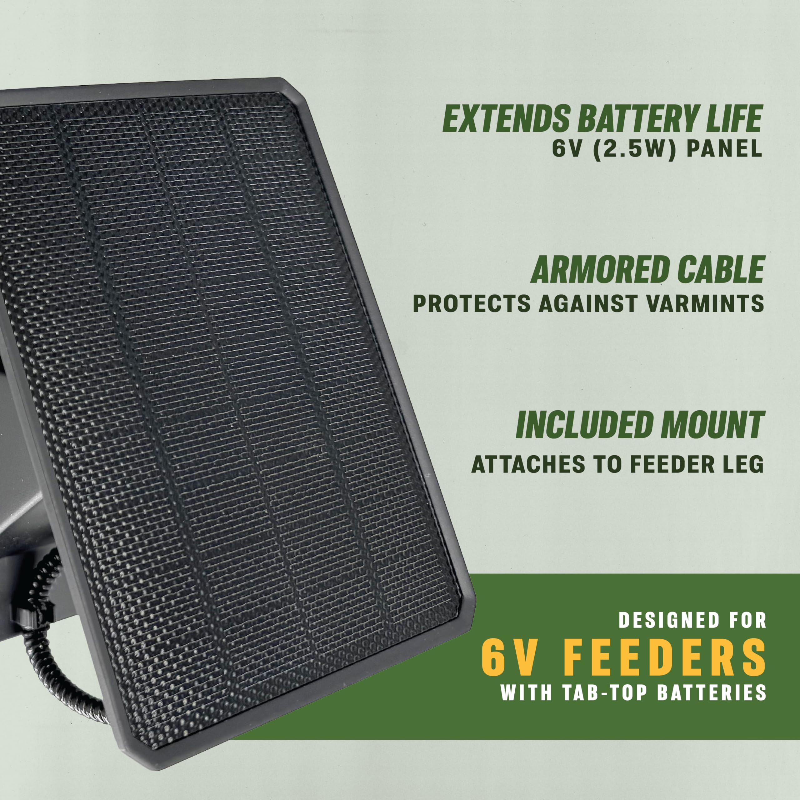 Moultrie close-up of armored waterproof cable protecting connections from weather and animals