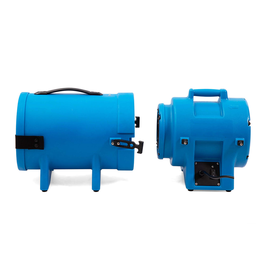 MOUNTO canister attached to intake illustrating suction capability and neat storage