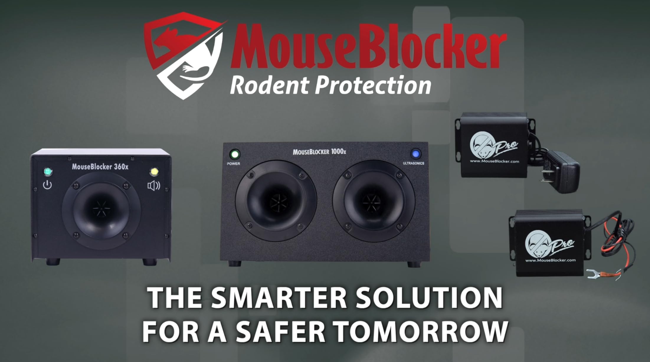 MouseBlocker Prox in a garage setting near vehicles portraying practical use for car and RV owners