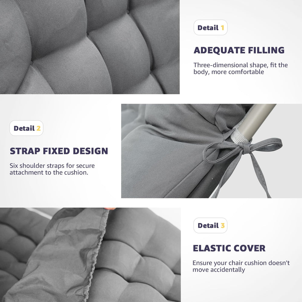 Moutosne cushion on outdoor chaise showing comfort and weather resistance