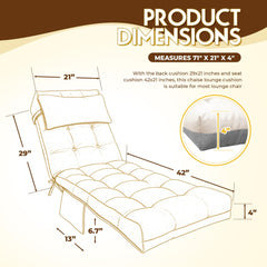 Moutosne side profile showing 4-inch thickness for cushioned outdoor comfort