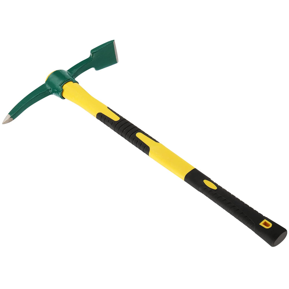 MOUYAT bright yellow handle stored in a shed for easy visibility and access