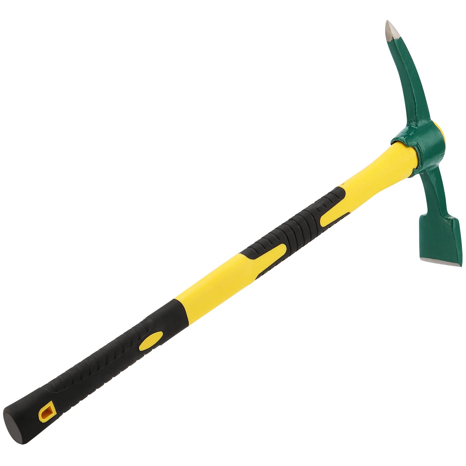 MOUYAT pick mattock in use breaking compact soil for faster garden prep
