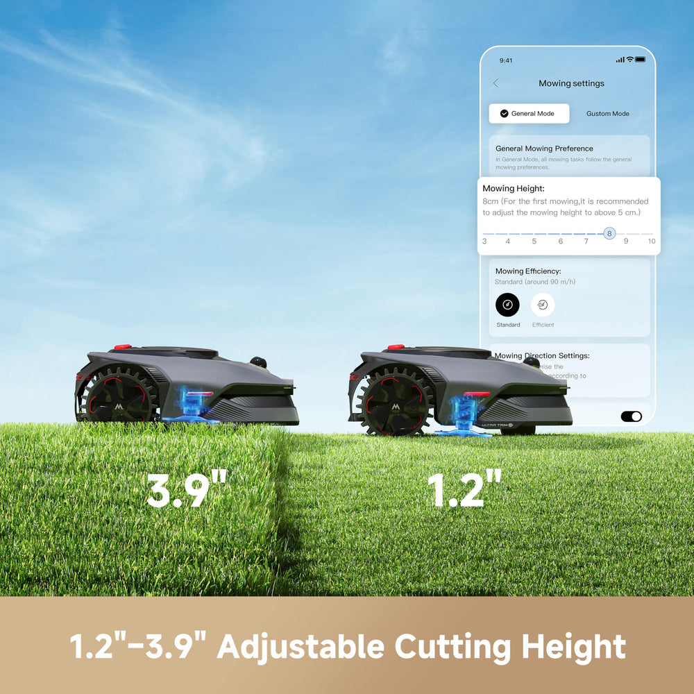 MOVA off-road wheel tread visible, offering traction on slopes and rough ground