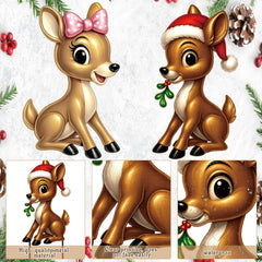 Moxweyeni reindeer set placed in garden showing festive outdoor staging