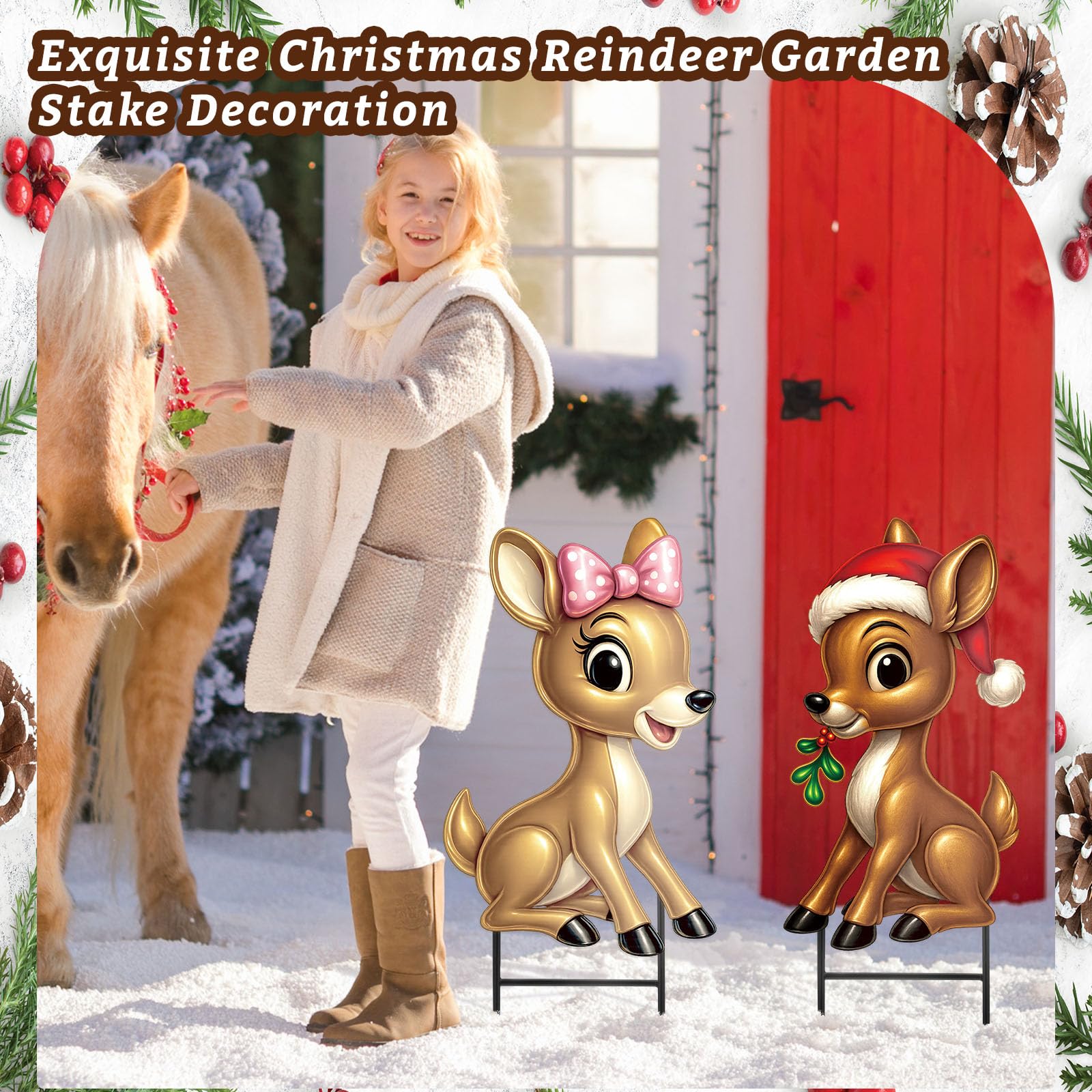 Moxweyeni reindeer beside a yard ruler illustrating size and scale benefit