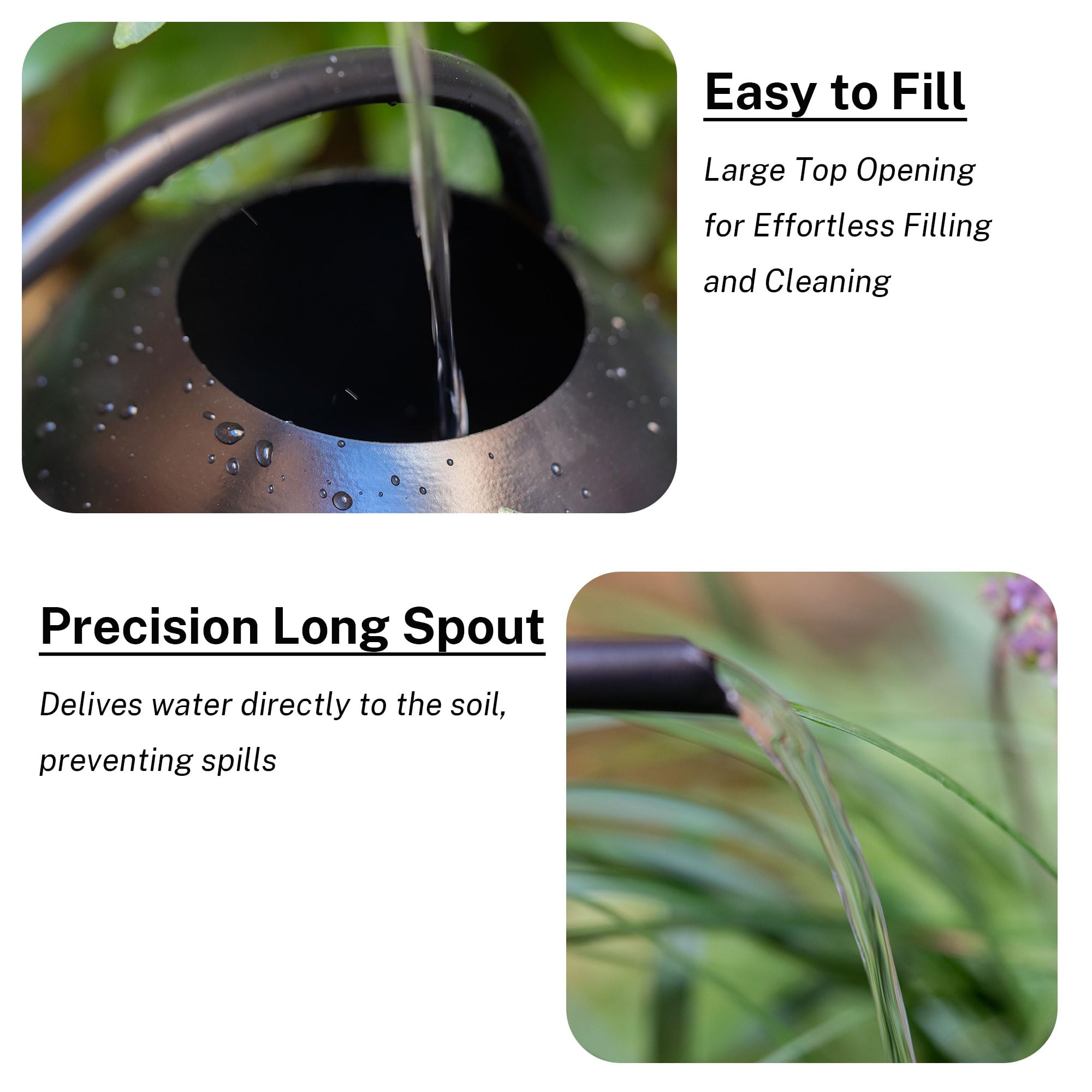 MOYEE watering can in use on indoor plant showing tidy, accurate watering