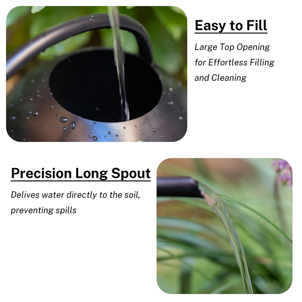 MOYEE watering can in use on indoor plant showing tidy, accurate watering