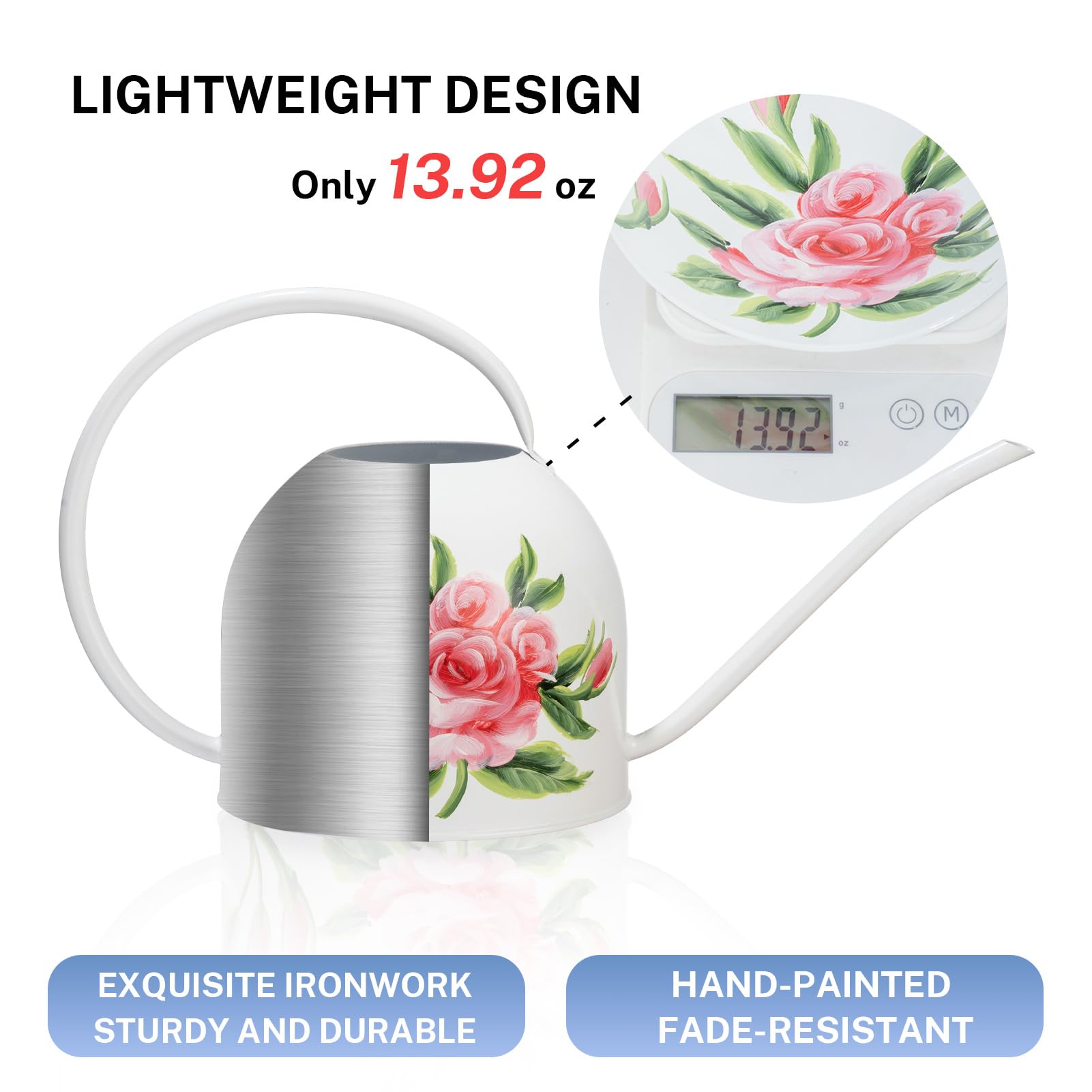 MOYEE size comparison next to houseplant showing compact practical scale