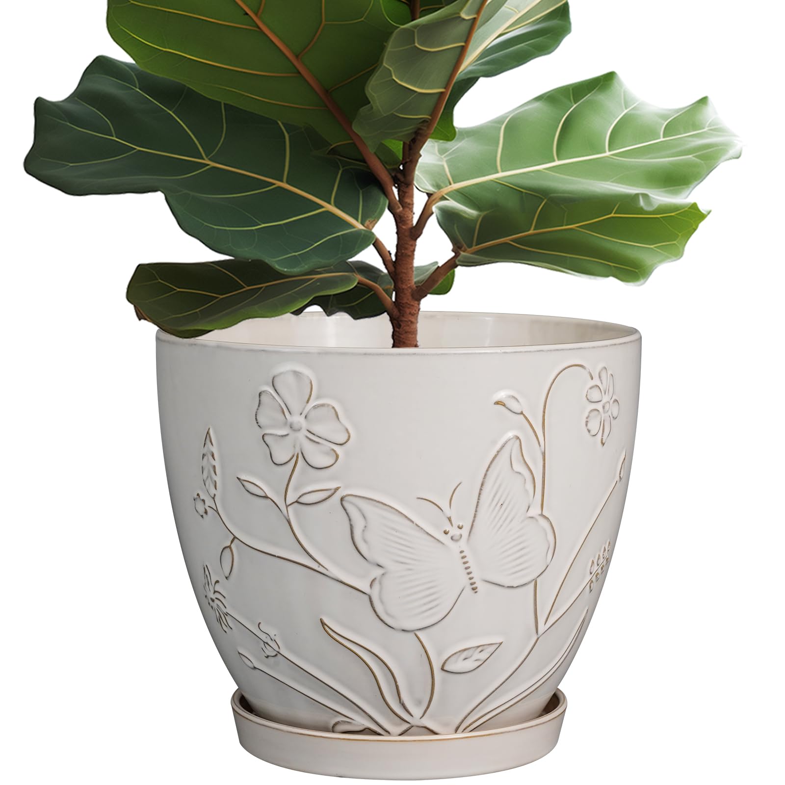 MPotTo front view of white ceramic planter showing elegant shape and decor benefit