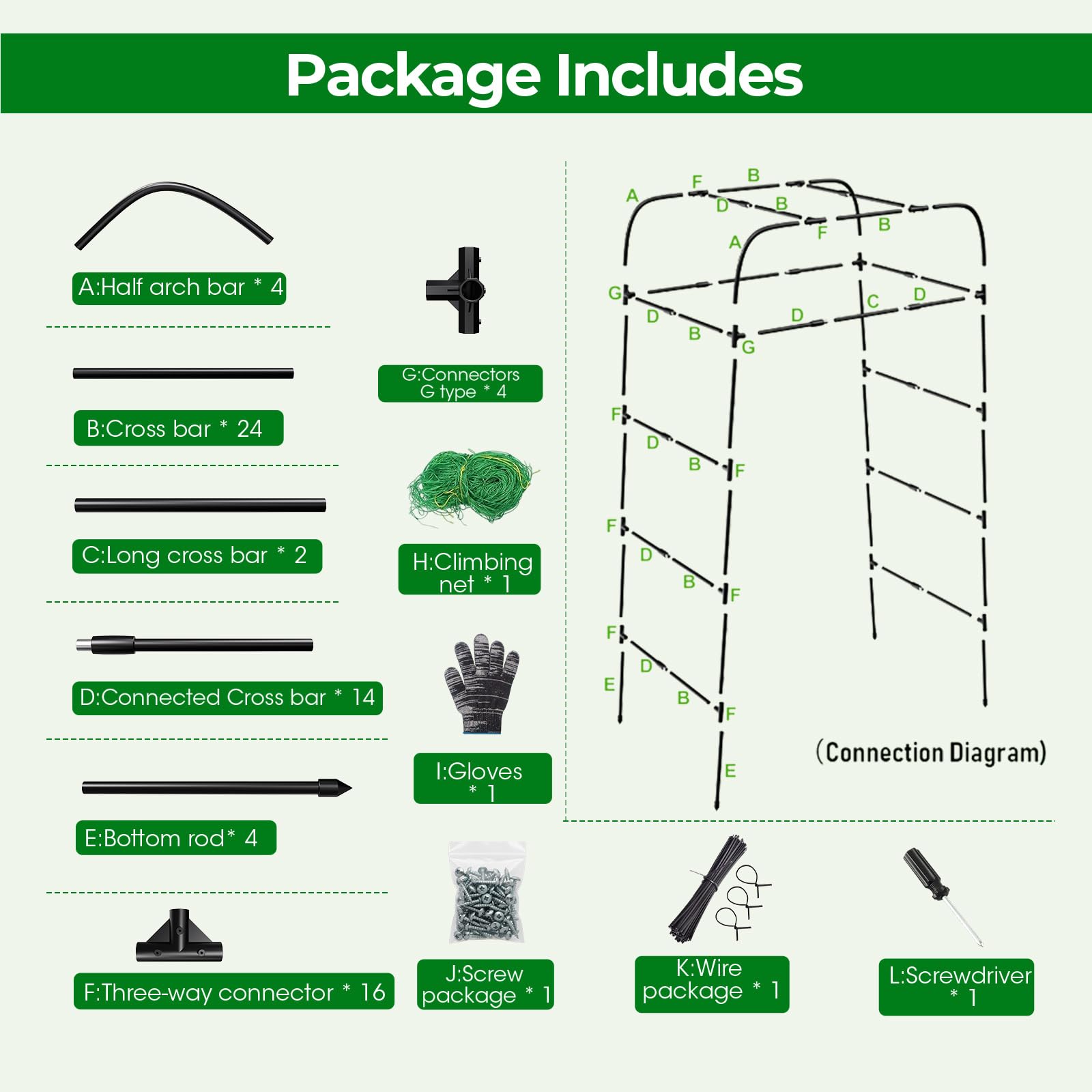 MQHUAYU laid-out parts and screws for quick assembly guidance