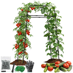 MQHUAYU arch front view showing sturdy tunnel and vegetable benefit