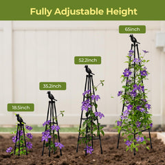 MQHUAYU trellis in a pot supporting cucumber vine for healthier vertical fruiting