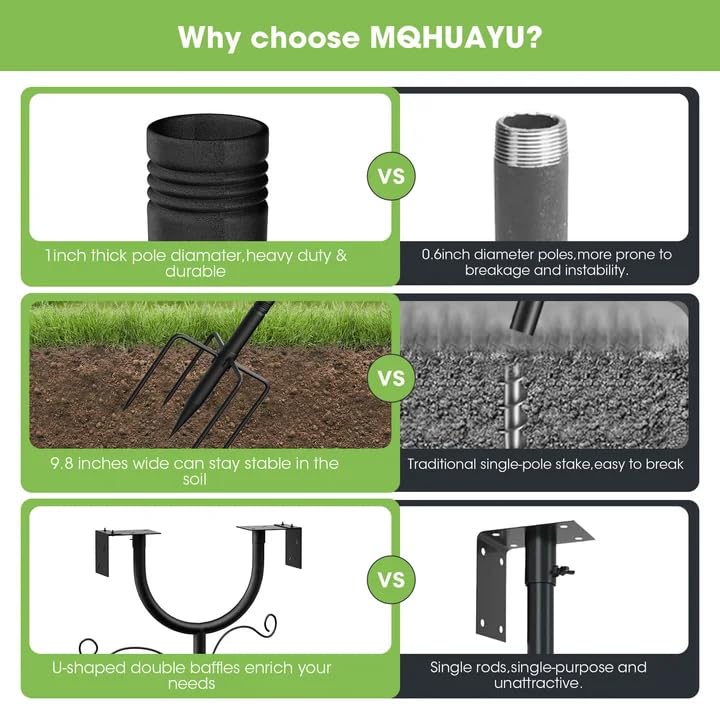 MQHUAYU reinforced base and ground stake showing strong anchoring