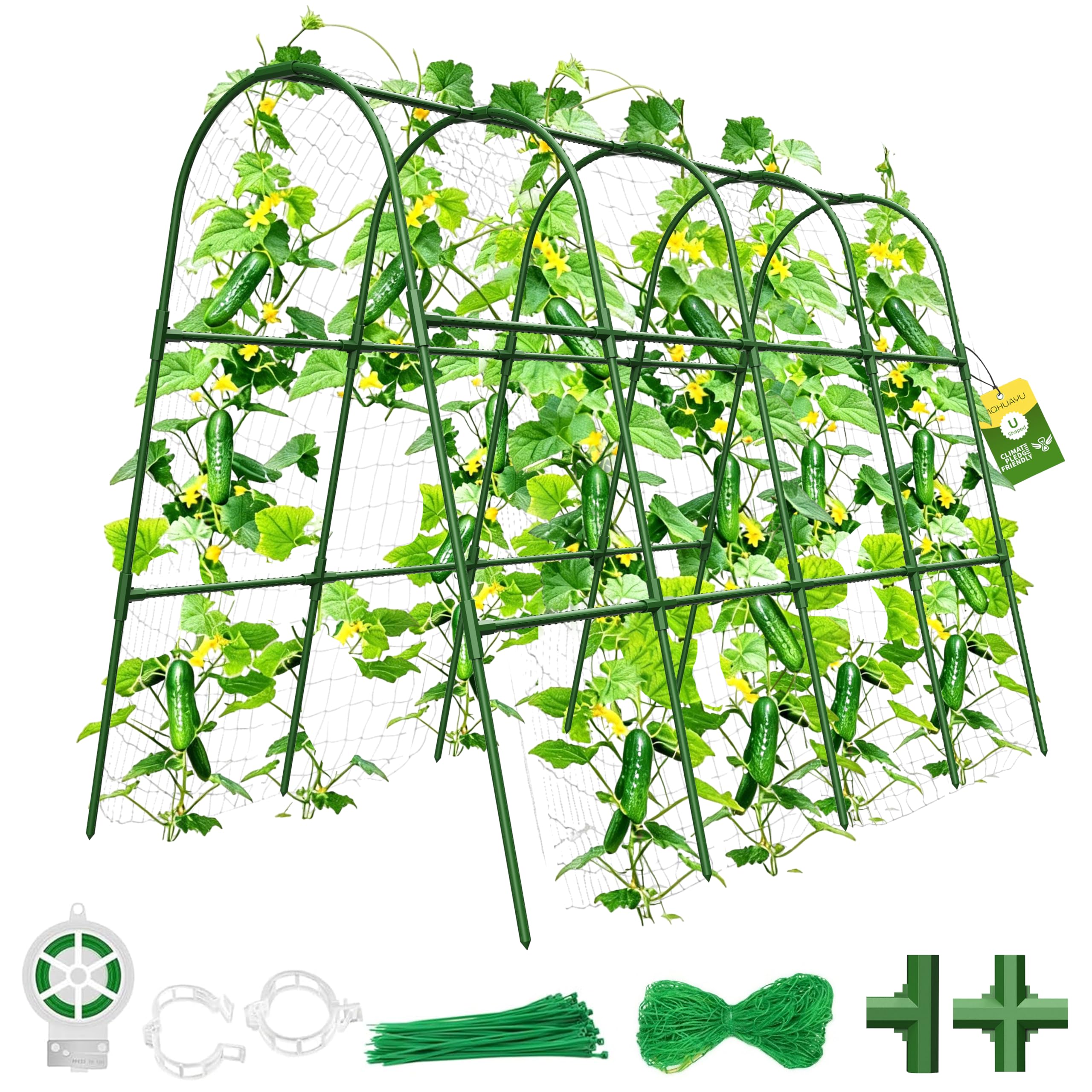 MQHUAYU front view of U-shape arch showing sturdy garden support