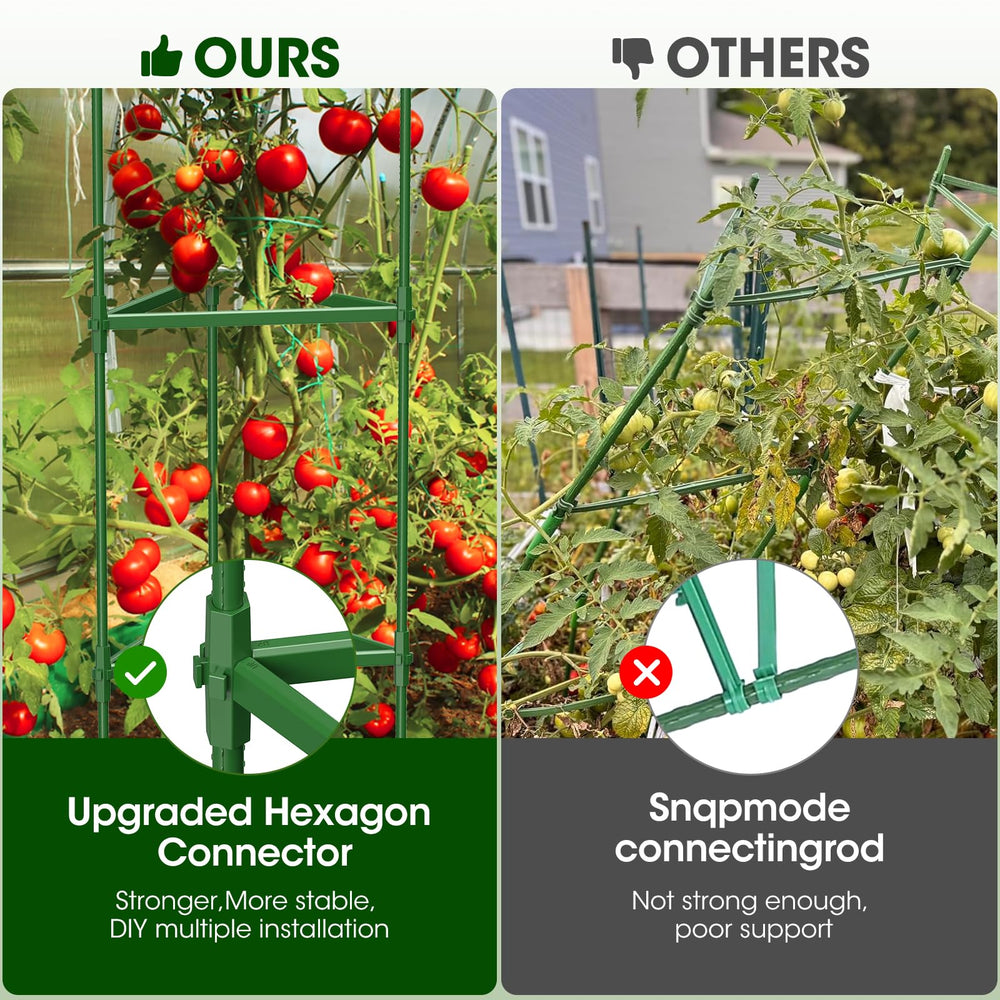 MQHUAYU cages installed in a raised garden bed offering tidy vertical support and space savings