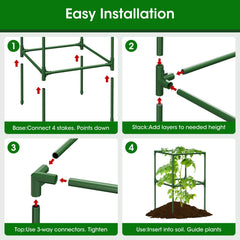 MQHUAYU tomato cage in garden supporting heavy fruit for easier harvest