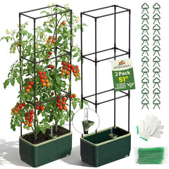 MQHUAYU front view of planter showing stable base and trellis benefit
