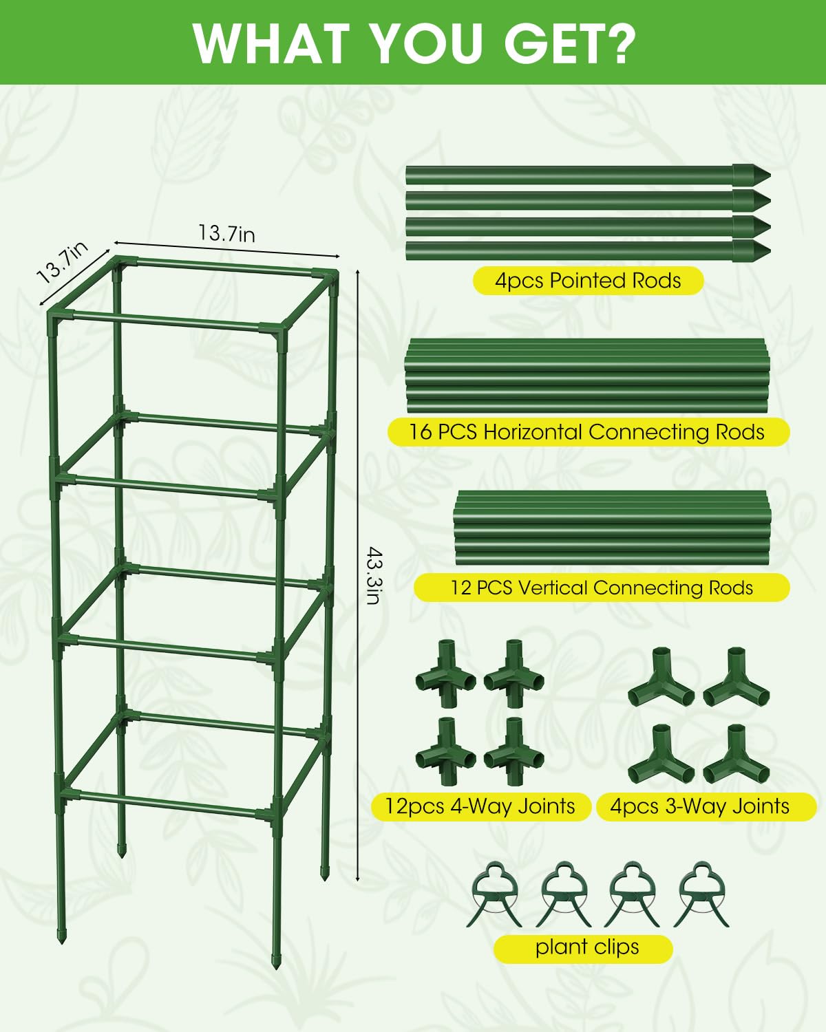 MQHUAYU cage beside garden ruler showing dimensions for sizing help