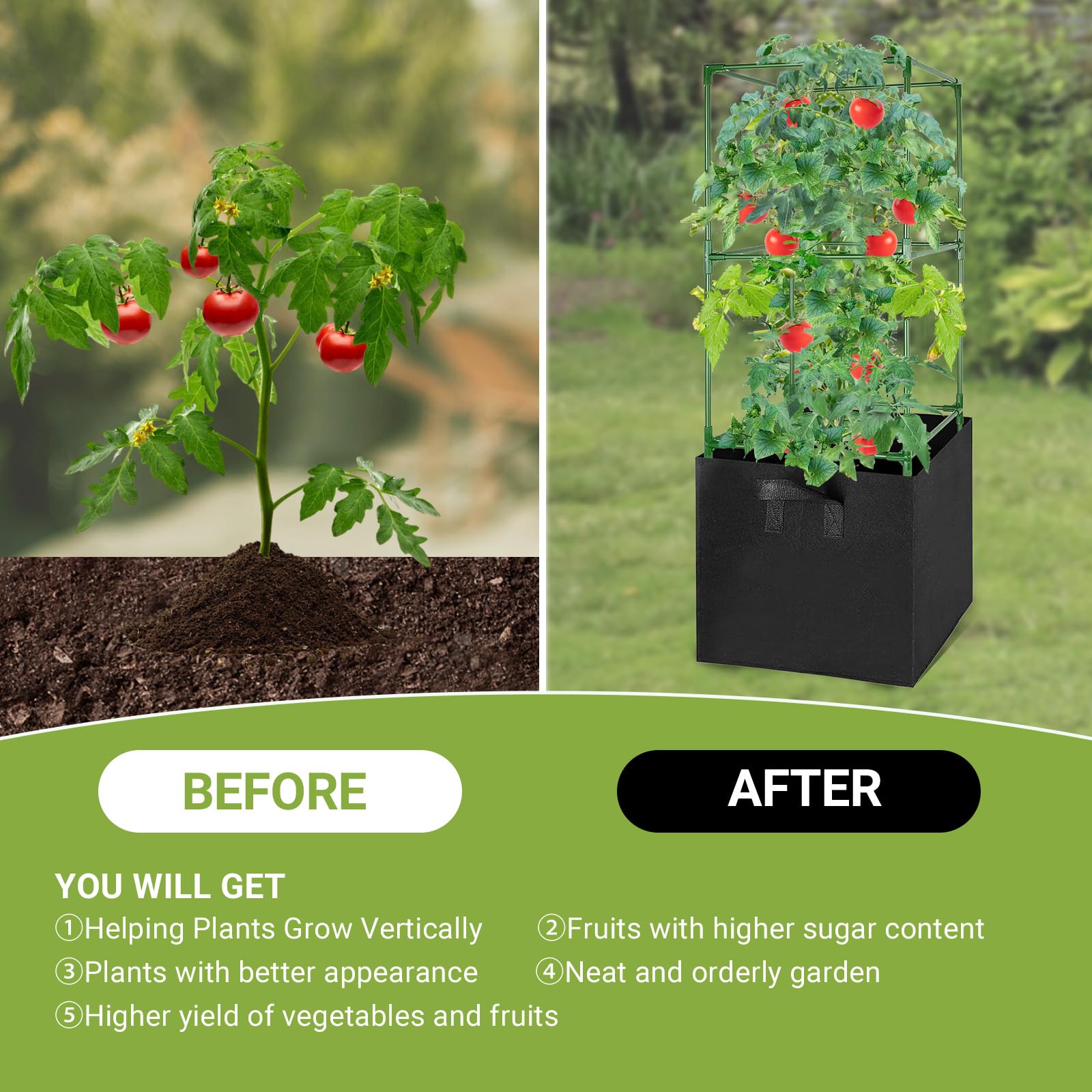MQHUAYU cage beside ruler showing 47 inch height for vertical garden space