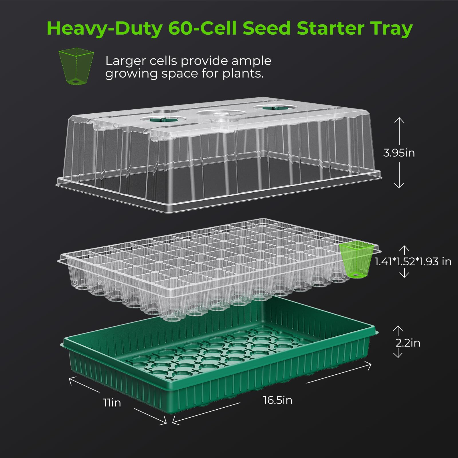 MQHUAYU tray in use with sprouting seedlings demonstrating fast germination