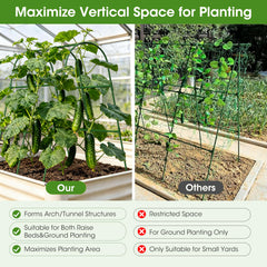 MQHUAYU installed trellis in raised bed maximizing vertical growing space