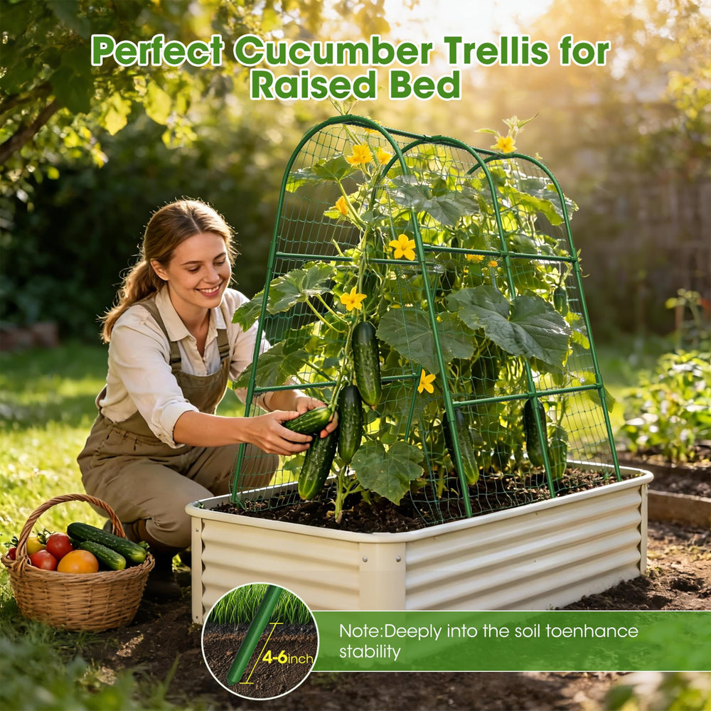 MQHUAYU trellis netting with included clips and ties for secure plant support