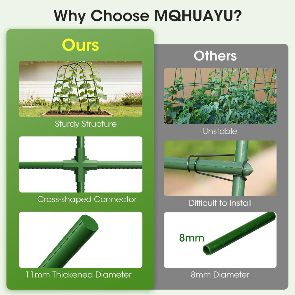 MQHUAYU cucumbers and beans trained upward on arch for tidy harvest