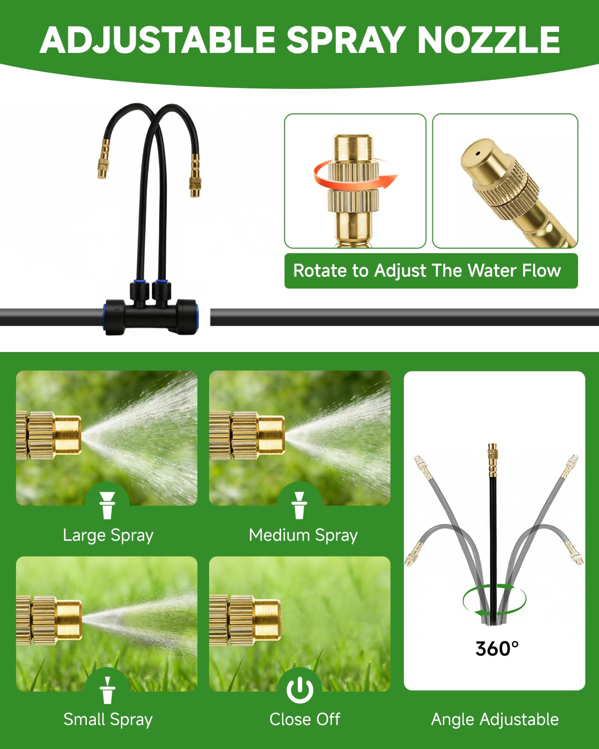 MQJIAZHI 360-degree adjustable nozzle detail for precise watering