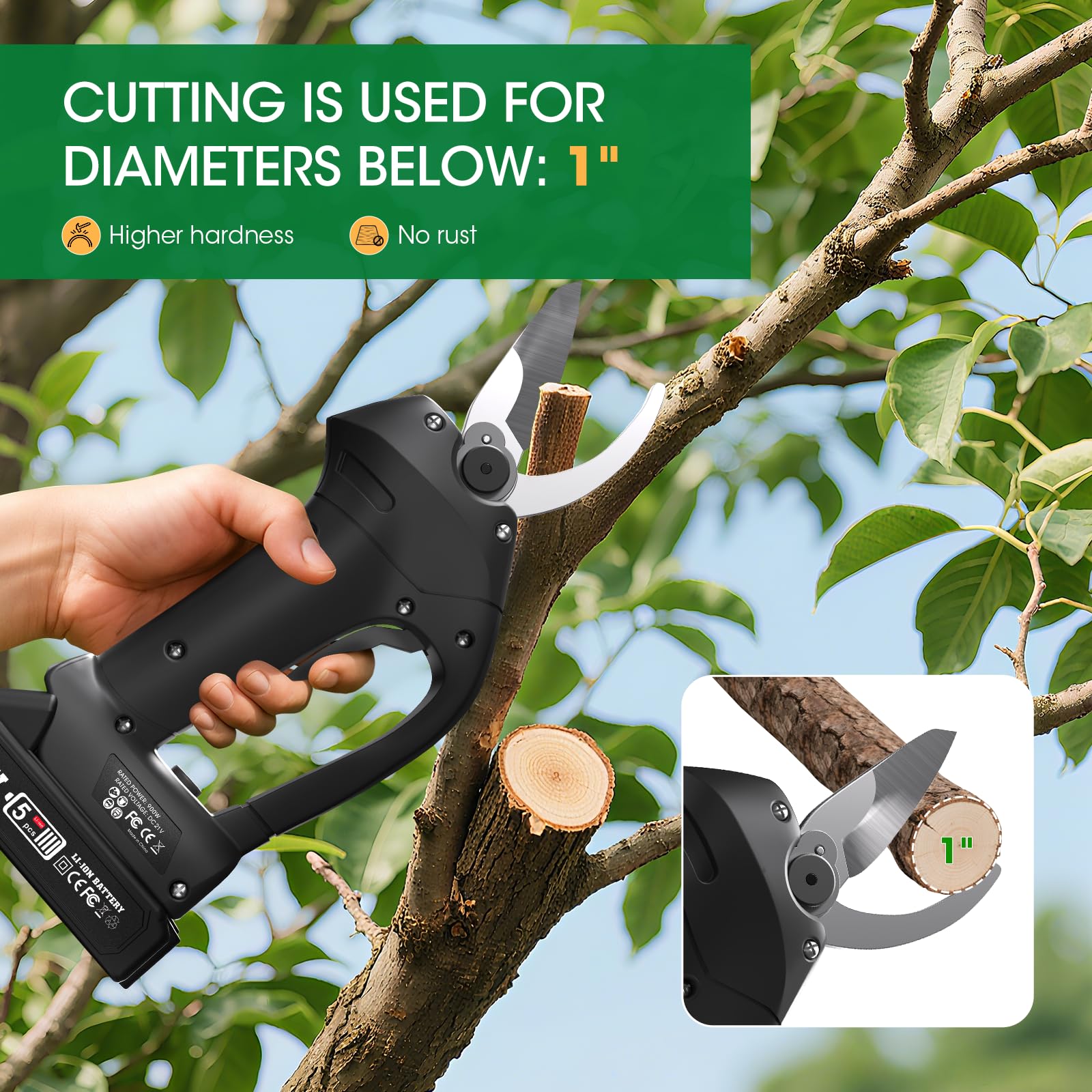 MQJIAZHI blade close-up highlighting sharp cutting edge for clean branch cuts