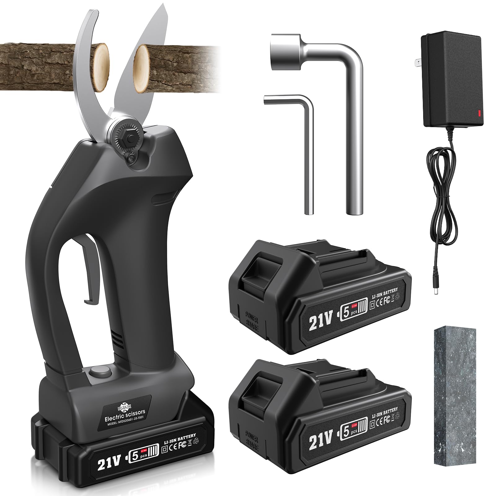 MQJIAZHI pruner front view showing ergonomic handle and compact body for easier pruning