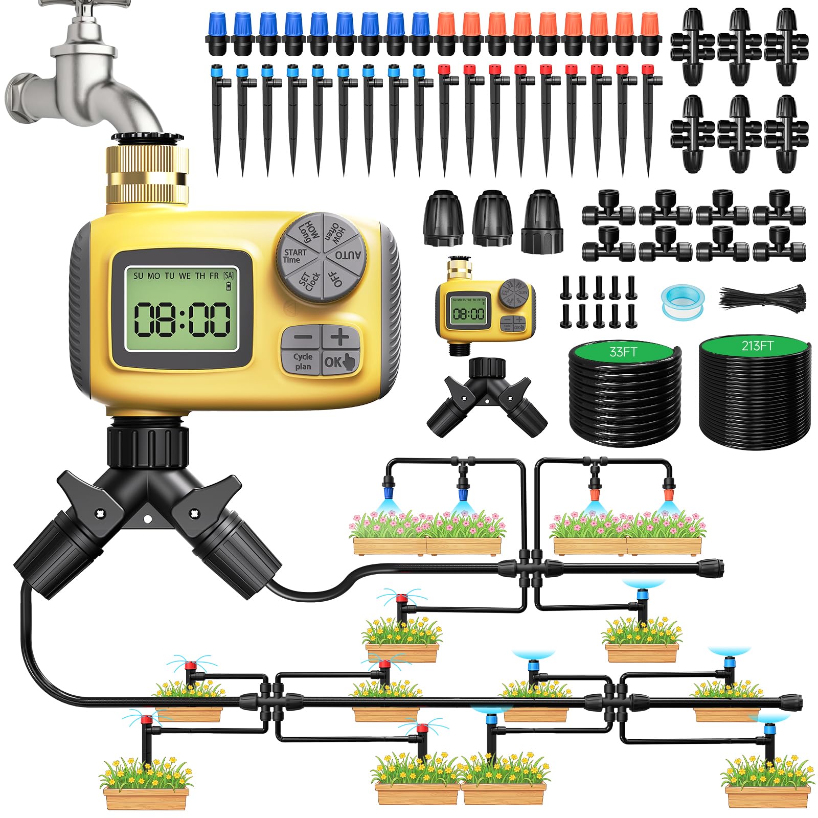 MQJIAZHI front packaging and controller showing kit contents and easy setup benefit