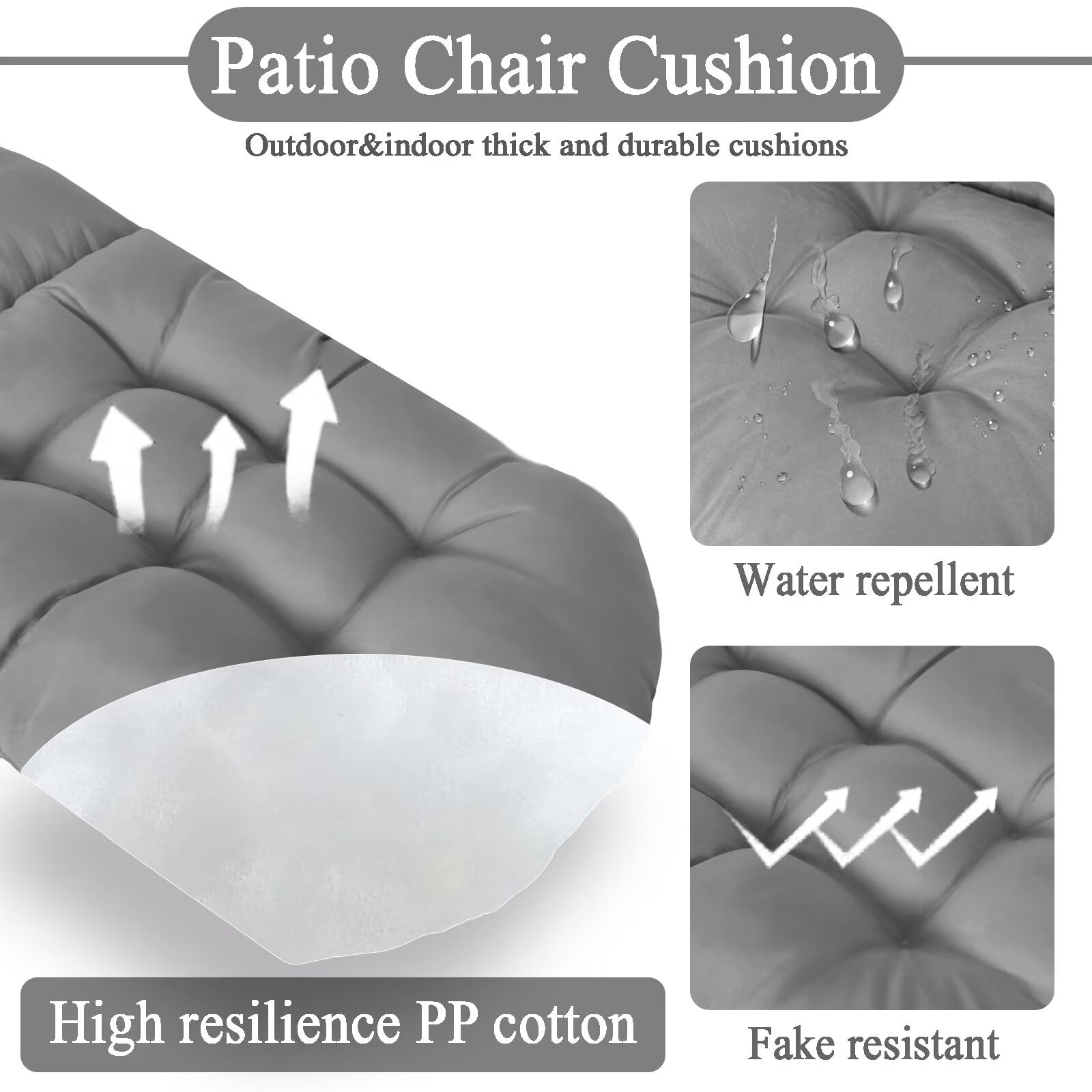 MQK cushion placed on outdoor Adirondack chair for patio comfort