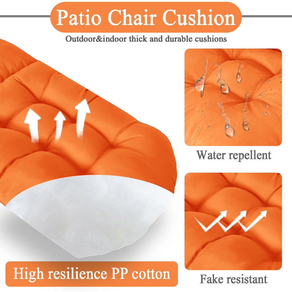 MQK cushion in use on a patio Adirondack chair adding comfort during relaxation