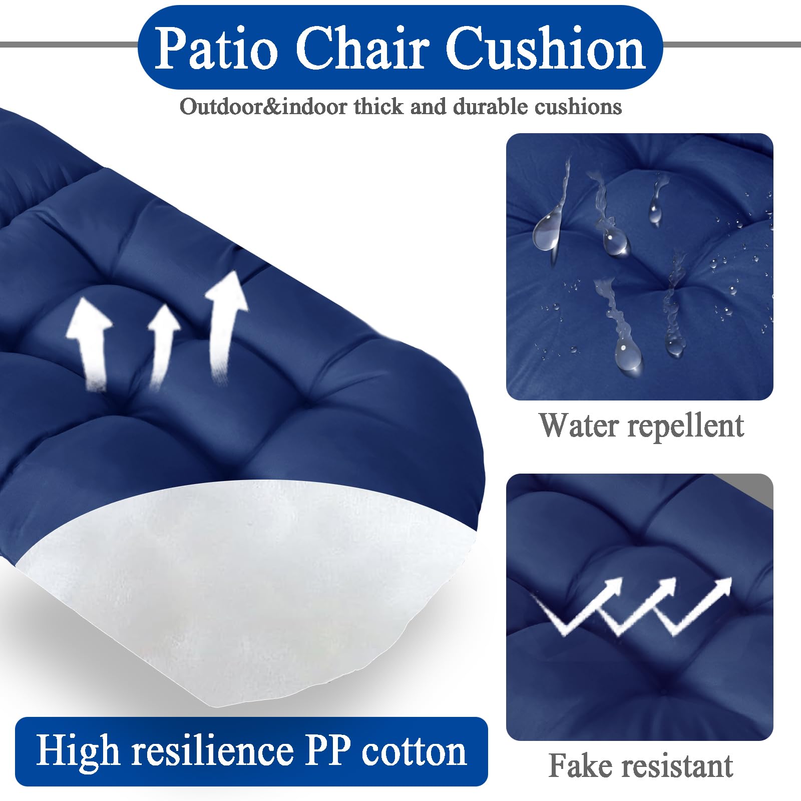 MQK cushion in use on patio chair with person reading for added comfort